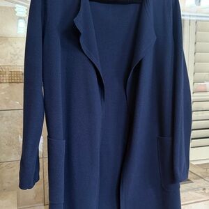 J. Crew Navy Open-Front Long Cardigan